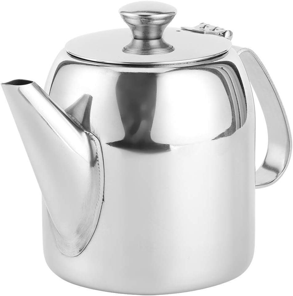 0.5 L Stainless Steel Teapot - Coffee Pot Teapot Stainless Steel Kettle Cold Water Jug Short Spout for Restaurants, Conference Rooms, Living Room, (20 oz)