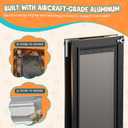3-Flaps Aluminum Dog Door for Door, Extreme Weather Large Doggy Door, Rust Proof Heavy Duty Pet Door with Insulation Flap, Safety Locks, Sliding Closing Panel, for Pets Up to 110lb, Black