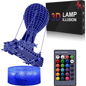 Battle bus Game Room Night Lights Lamp 3D LED Desk Table Light Remote Control & 16 Colors Battleroyal Players Modelling Birthday Holiday Christmas Festival Gift Ideas Decor for Boys Girls Teen