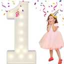 4FT Light Up Numbers Letters, DIY Giant Marquee Numbers, Mosaic Balloon Number 1 for 1st Birthday Decorations, Anniversary Decorations, Wedding Party Decor