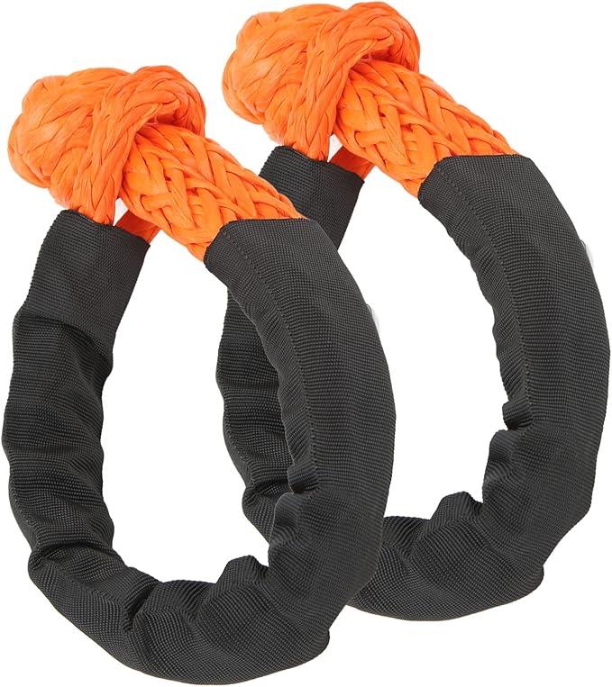 2Pcs Synthetic Soft Shackle Breaking Strength Lightweight Rope Shackle for Trucks Suvs Offroad Vehicles