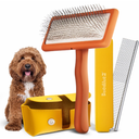Slicker Brush for Dogs  Goldendoodle Brush with Poodle Comb and Cases Included  Goldendoodle Must Haves Grooming Tools  Designed for Doodles, Labradoodles, Bernedoodles  Medium  Orange