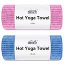 HOMEXCEL Hot Yoga Towels 2 Pack, (26.5" x 72") Non-Slip & Ultra-Absorbent Microfiber Yoga Mat Towels for Hot Yoga, Pilates, Exercise, Fitness, Bikram and Workout, Blue/Pink