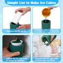 3 in 1 Ice Cube Bottle with Straw, Cylinder Silicone Water Bottle Ice Cube Maker for Freezer with Lid - Easy Release Ice Cube Tray Molds, Leakproof No Spill Design - Reusable (Green)