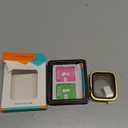 Amizee Metal Case Compatible with Apple Watch SE 3/2/1 Series 6/5/4 44mm Case with Built-in Screen Protector, Straight Edge Ultra Thin with Back Cover Protective Cover for iWatch 44mm, Gold