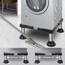 Nefish Mini Fridge Stand Height 7"-8.4" Adjustable Washer and Dryer Stand with 4 Strong Feet Heavy Duty Washing Machine Stand Base Laundry Pedestal Universal Platform for Home 16-24 Inch Appliance