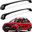 FengYu Roof Rack Cross Bars 260lbs Compatible with Audi Q7 2016 2017 2018 2019 2020 2021 2022 2023 2024 2025 (with Side Rails), Heavy Duty Lockable Rooftop Aluminum Crossbar Black Car Carrier Luggage
