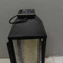 Large Outdoor Solar Lanterns Waterproof, Tall Farmhouse Black Metal Decorative Lanterns Solar Lights Outdoor for Front Porch Decor Outdoor Patio, Garden, Balcony, Porch, 27.6",16.3"-Set of 2