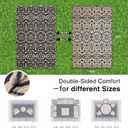 OLANLY Outdoor Rug Waterproof 5x8 ft Clearance, Reversible Outdoor Plastic Straw Rug with Floral Pattern, RV Mat for Patio, Camping, Balcony, Deck, Backyard, Black & Beige