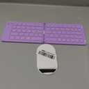 Mini Foldable Bluetooth Keyboard - Portable Wireless Full Size Keyboard (Sync Up to 3 Devices), Ultra-Slim Aluminum Travel Folding Keyboards for iPhone iPad Mac Android Windows iOS (Purple)
