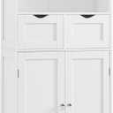 Iwell Tall Bathroom Cabinet, Storage Cabinet with Adjustable Shelves, Bathroom Storage Cabinet for Living Room, Dining Room, Entryway, White,  Product Dimensions 11.8"D x 23.6"W x 49.6"H, Color: 2 Doors, White