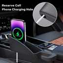 2025 Upgrade Short Car Seat Gap Filler, Seat Gap Organizer with Phone Holder, Car Seat Accessories, Car Organizer Fit Sedan SUV Truck-2PCS Black