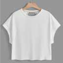 SOLY HUX Women's Plus Size Open Back Tops Criss Cross Cut Out Backless Tee Short Sleeve Summer T Shirt (White, XL)