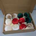 Velvet Christmas Ornaments, 12pcs Christmas Tree Ornaments Velvet 3.15 Inch Balls, Multicolor Brown Neutral for Xmas Wedding Party Holiday Decorations