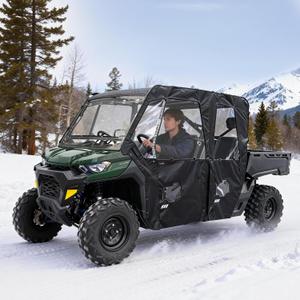 StarknightMT Soft UTV Cab Enclosure Doors Compatible with Can Am Defender Max HD 7/8/9/10 DSP XT XMR 2017-2024 Side Full Windshield Panel PVC Cabin Kit Protection Canopy Fits Side Mirrors & Roofs