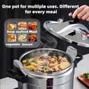 Quart Aluminum Pressure Cooker, Canner with Steamed Layer Alloy Superabrasive Non-stick Pressure Cooker for Fast Cooking. Double Handle (5L)