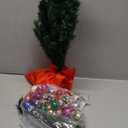 Juegoal 24 Inch Mini Christmas Tree Set, Table Top Artificial Christmas Trees with 50 LED Lights, Ornaments and Red Berries, Best DIY Christmas Decorations (Green)