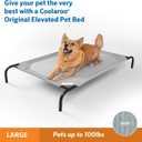 Coolaroo Original Elevated Dog Bed - Breathable Off-The-Ground Pet Bed with Cooling Fabric, Joint Relief & Moisture-Resistant Fabric, 100% Recyclable, Easy Clean, Grey, Large