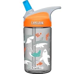 CamelBak eddy Kids Water Bottle Kids Big Bite Valve - Spill Proof - Water Bottle For Kids - BPA-Free Water Bottle - 12oz, Sharks