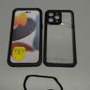 Temdan Compatible with iPhone 16 Pro Max Case Waterproof, Built-in Screen & Camera Protector IP68 Underwater Full Body 16FT Military Dropproof Shockproof Phone Case 6.9"-Black/Clear