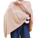 Nursing Cover for Breastfeeding, 360Full Coverage Nursing Poncho, Rayon Soft & Breathable Breastfeeding Cover up (Smooth Rayon, Warm Natural Pink)