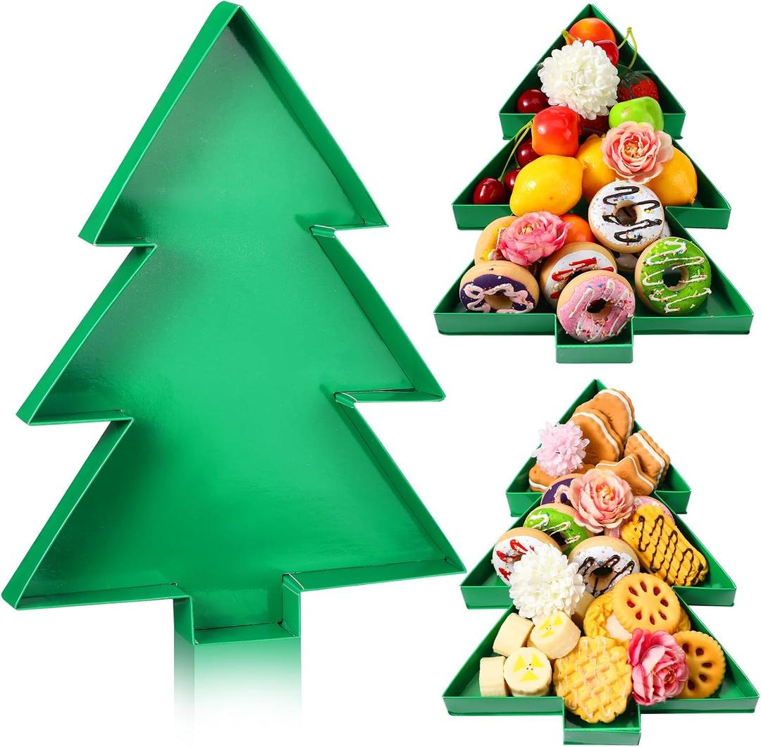 Christmas Tree Charcuterie Boards Cheese Board Green Christmas Tree Charcuterie Platter and Serving Tray Plate Party Decoration for Salad Candy Snack