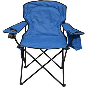 Folding Camping Chair with Cooler - Includes Cup Holder and Accessories Sleeve - Comes with Carry Bag for Easy Transport (Blue)