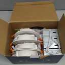 Amico 4 Pack 4 Inch 5CCT Ultra-Thin LED Recessed Ceiling Light with Junction Box, 2700K/3000K/3500K/4000K/5000K Selectable, 10W Eqv 60W 800LM Brightness Dimmable Canless Wafer Downlight, ETL & FCC (White)