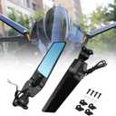 PACEWALKER Motorcycle Adjustable Aluminum Rearview Mirror Wind Wing Mirror with LED Turn Signals Light Compatible with 2018-2022 KAWASAKI Ninja 400 650 ZX10R ZX6R ZX-636 Honda Suzuki(Anti-glare lens)
