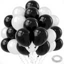 Black and White Balloons, 100Pcs 12Inch Black and White Balloons Party Decorations Thickened Latex Balloons for Birthday Graduation New Years Wedding Engagement Anniversary Prom Party Decorations