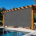 Outdoor Roller Shades for Patio 12'Wx8'H Gray, 90% UV Block & Privacy Protection Outdoor Blinds, Cordless Porch Shades Outdoor Roll Up with Splicing Design 20-Min Install, 144"W x 96"H