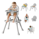 6 in 1 Baby High Chair for Babies and Toddlers, Booster Seat, Kids Learning Table & Chair (Grey)