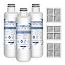 2 x 2026 NEW LT1000PC Water Filter & Air Filter Replacement NSF/ANSI 372 Certified for LG LT1000P, ADQ747935, LT120F 3x2-Pack Combo