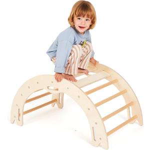 Climbing Arch for Toddlers, Multiuse Montessori Climber, Toddler Rocker, Wooden Balance Board, Toy Storage, Easy to Assemble Play Gym - Detailed Guide Included, Perfect for Active Play