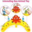 EZIGO Baby Pool Float with Canopy UPF50+ Sun Protection, Inflatable Kids Pool Floats with Ocean Animal Toys for Baby 6-36 Months, Infant Swimming Float with Adjustable Safety Seat for Boys Girls