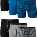 Hanes Men's Boxer Briefs, Cool Dri Moisture-Wicking Underwear, Cotton No-Ride-up for Men, Multi-Packs size M
