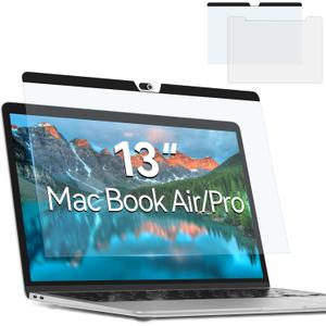 Magnetic Anti Blue Light Screen Protector for MacBook Air/Pro 13 Inch (2016-2022, M1, M2 ), Removable MAC 13.3" Blue Light Filter, Bubble-Free Install, Eye Protection Glare Laptop Screen Protector
