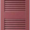 Ekena Millwork Lifetime Vinyl LL1S14X05200WN Standard Cathedral Top Center Mullion, Open Louver Vinyl Shutters, w/Installation Shutter-Lok's & Matching Screws (Per Pair), 14 1/2"W x 52"H, Wineberry