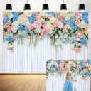 10x8ft Flower Wall Backdrop Photograph Spring Floral Wedding Birthday Baby Shower Tea Party Background Kids Girls Princess Portrait Mothers Day Cake Table Decorations Banner Photo Studio Props