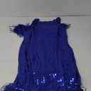 Cololura Elegant Women Sequin Short Sleeve Tassel Bodycon Midi Dress Party Evening Gown Formal Dress (X-Large)