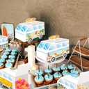 LaVenty 12 PCS Surf Beach Party Favor Bags Boxes Candy Boxes Bags for Summer Birthday Ocean Pool Surf Theme Decorations Baby Shower Treat Bags