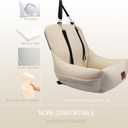 WOOAIDAGG Dog Car Seat for Small Dogs,Ultra-Soft Fabric,2 Storage Pockets & Safety Leash,Adjustable Straps,Easy to Install,Fully Detachable and Washable(Beige)