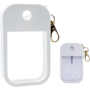 2 x Silicone Case Compatible with Touchland Hand Sanitizer Spray 1 FL. OZ./30 mL, Stylish Hand Sanitizer Mist Accessory with Portable Keychain (White, 1 Pack)