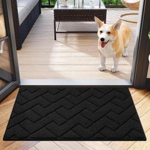 Indoor Doormat,Front Back Door Mat Rubber Backing Non Slip Door Mats 50" x 80" Black