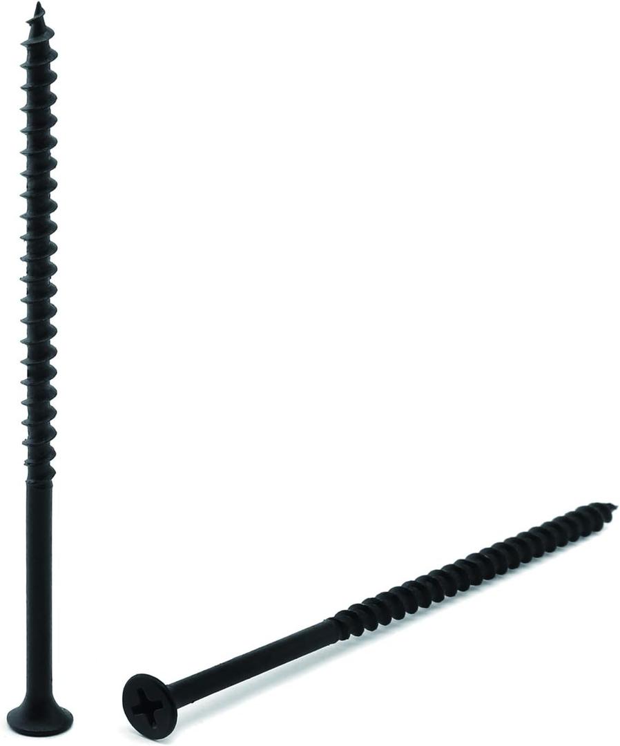 #6 x 4 Wood Screw 50PCS Black Phosphate Coated Stainless Flat Truss Head Fast Self Tapping Drywall Screws by SG TZH