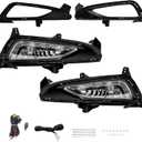 LED&DRL Fog Light Fit For 2016 2017 2018 Hyundai Tucson, A Pair Of Front Bumper Fog Lamps With Clear Lens And Covers