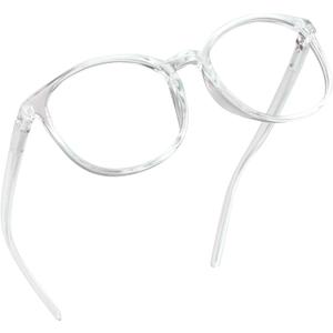 LifeArt Round Blue Light Blocking Glasses, Computer Glasses, Gaming Glasses, TV Glasses for Women Men (Clear, No Magnification) (02_days_clear)