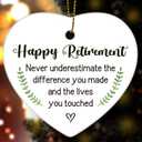 2 x Retirement Gifts for Women Men, Retired Ornaments Gifts for Coworker, Friends, Boss, Happy Retirement Never Underestimate The Difference You Made Retired Ceramics Christmas Ornaments