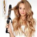 LANVIER 1.25 Inch Curling Iron, Extra Long Barrel 1 1/4 Inch Curling Iron for Long Hair up to 450F, Worldwide Dual Voltage Hair Curler for Traveling, Hair Waving Style Tool Black