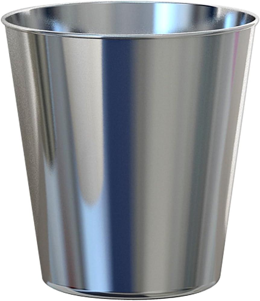 nu steel Decorative Stainless Steel Small Trash Can Wastebasket, Garbage Container Bin for Bathrooms, Powder Rooms, Kitchens, Home Offices Gloss Offices-Shiny-11 qt, Under 5 Gallons, Shiny Mirror